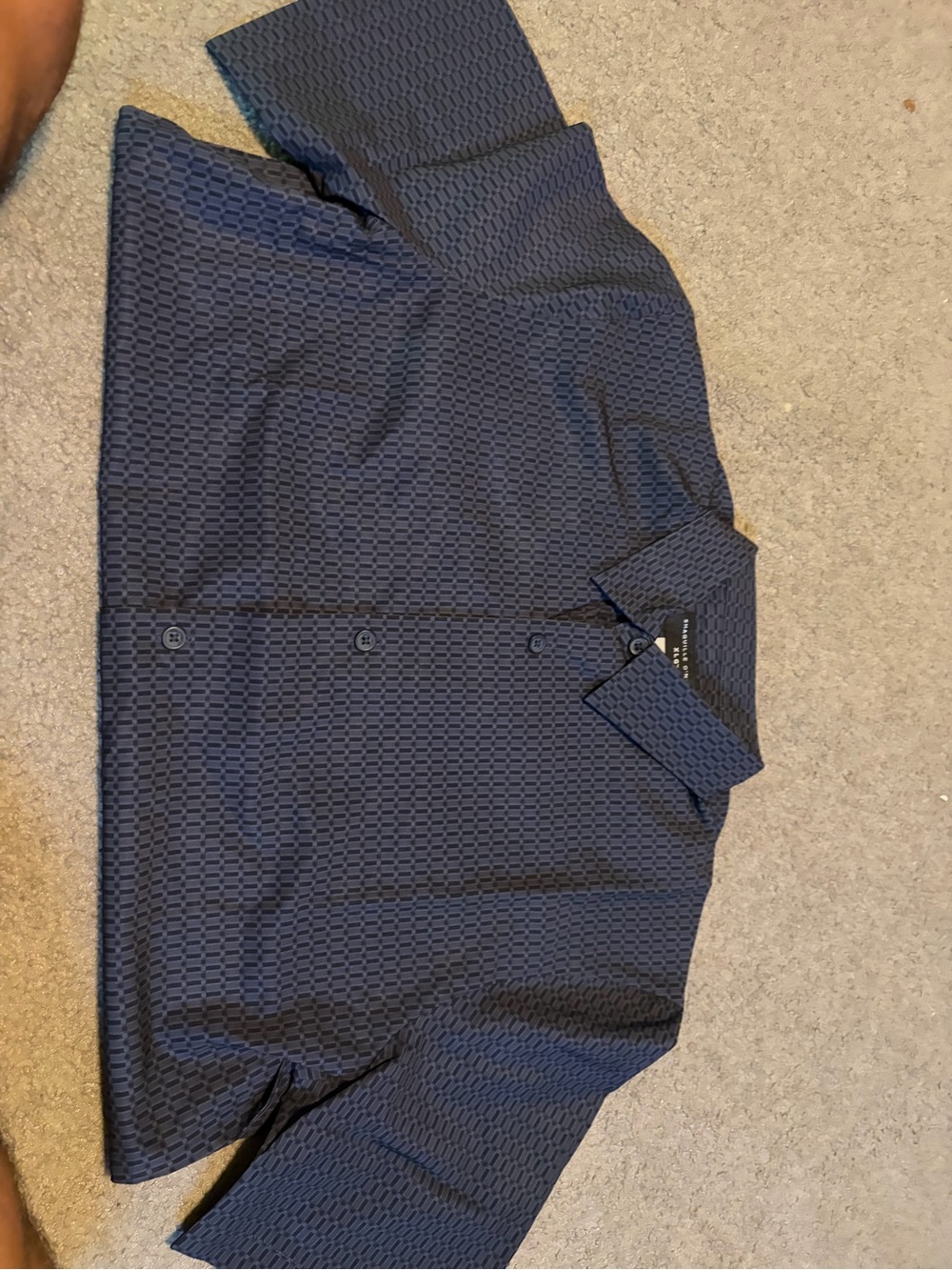 Shaq brand Men's Short-Sleeve Navy Lightweight Shirt Jacket
